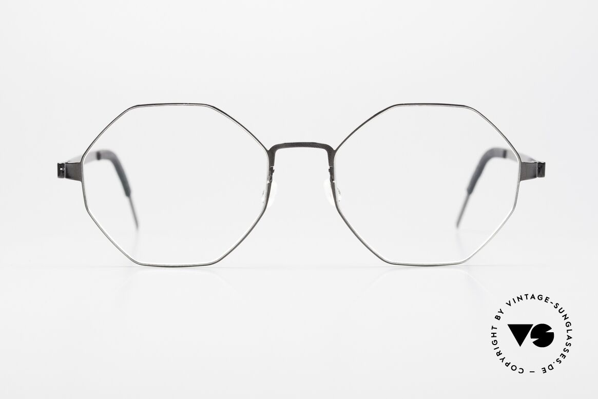 Lindberg 9609 Strip Titanium Damenbrille Herrenbrille 8eck, Mod. 9609, Gr 53/18, col PU9 (schwarz poliert / karbon), Passend für Herren und Damen