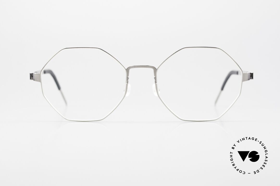 Lindberg 9609 Strip Titanium Achteckige Brille Titanium, unisex Modell 9609, Gr. 53/18, col P10 (silber poliert), Passend für Herren und Damen
