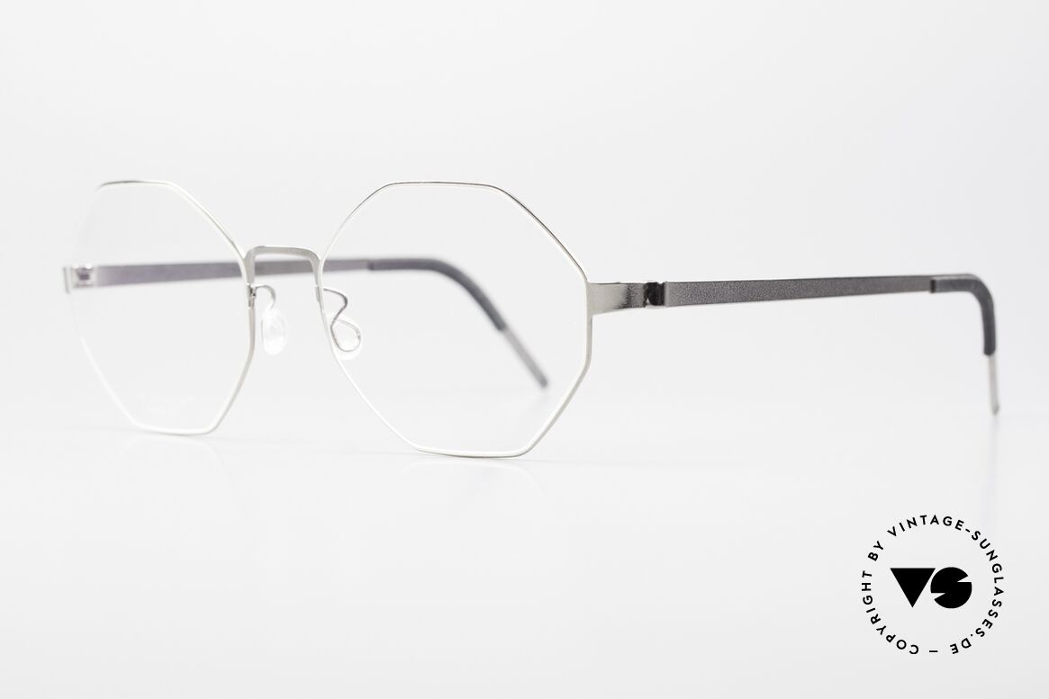 Lindberg 9609 Strip Titanium Achteckige Brille Titanium, federleicht und dennoch sehr stabil und sehr langlebig, Passend für Herren und Damen