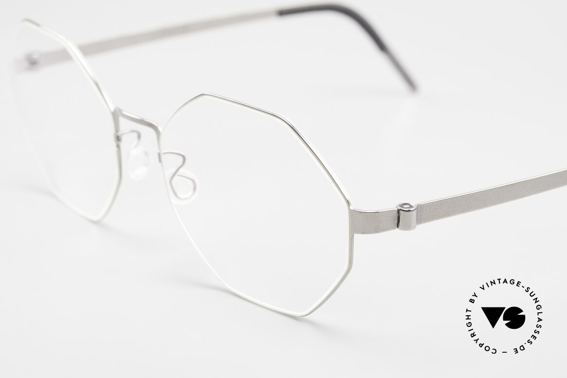 Lindberg 9609 Strip Titanium Achteckige Brille Titanium, stilvolle Damenbrille oder Herrenbrille gleichermaßen, Passend für Herren und Damen