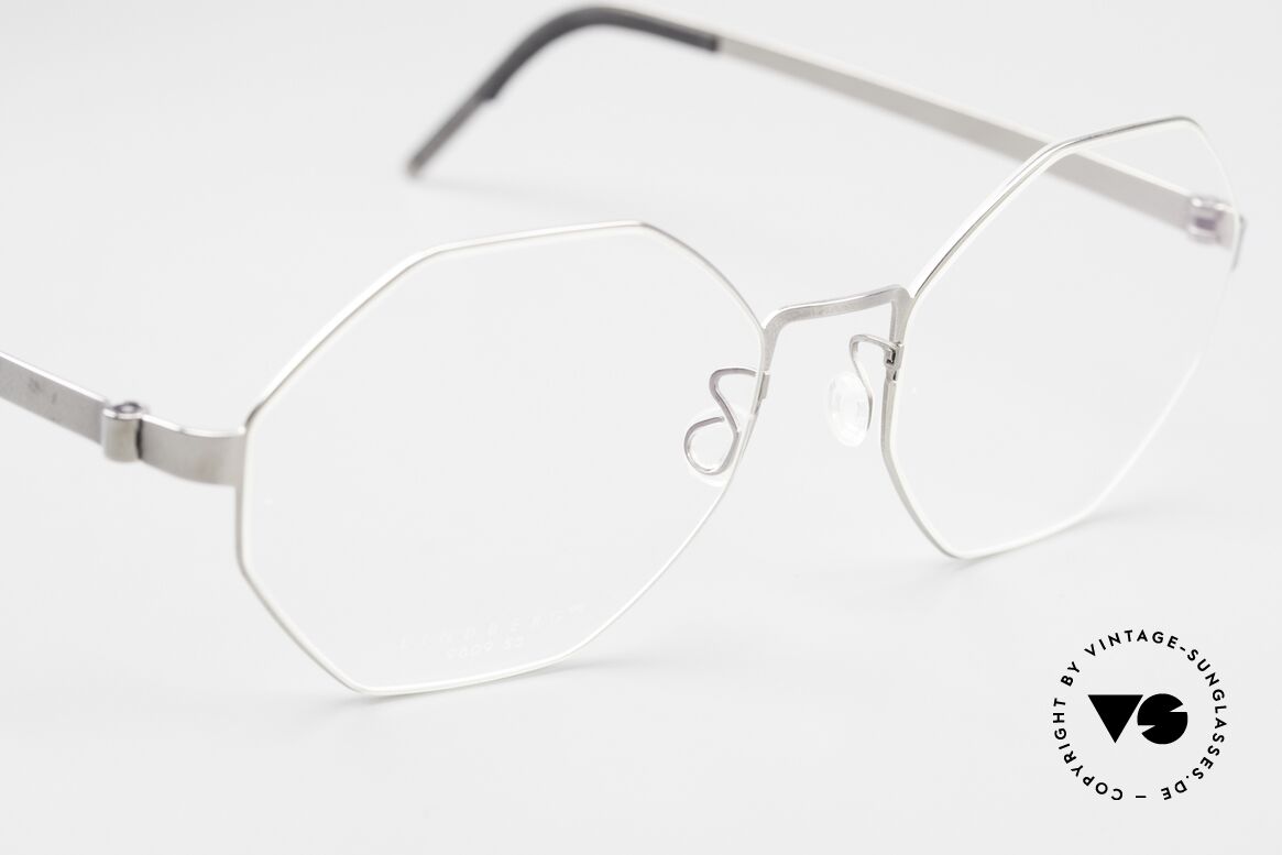 Lindberg 9609 Strip Titanium Achteckige Brille Titanium, ungetragenes Designerstück + orig. Lindberg Hartetui, Passend für Herren und Damen