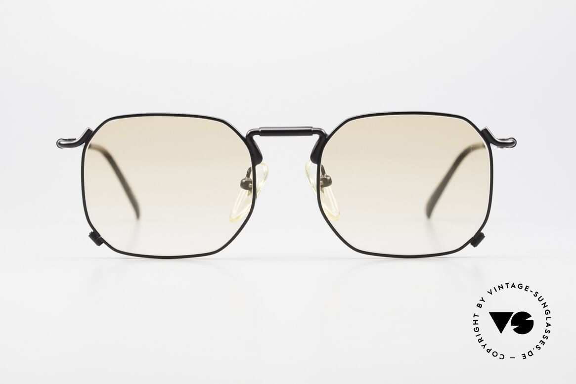 Jean Paul Gaultier 55-8175 Eckige 90er Brille Damen Herren, extrem hochwertige Fassung in schwarz, Gr. 52/19, Passend für Herren und Damen