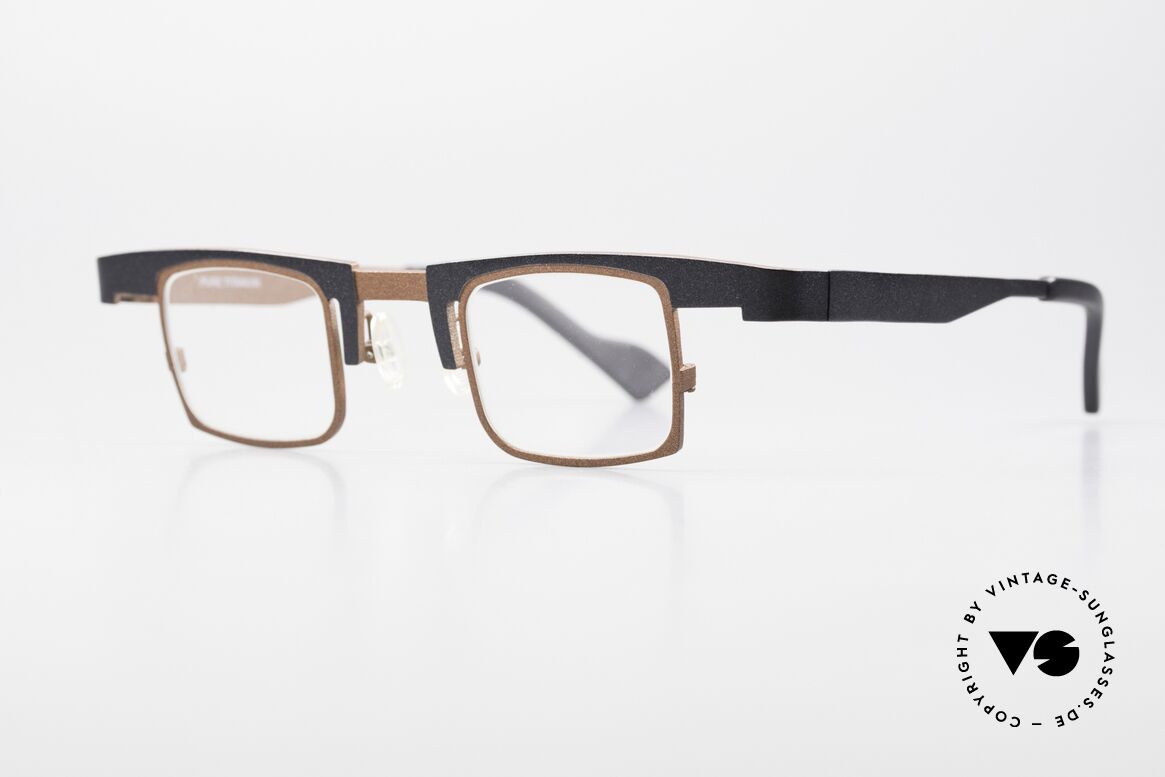 Theo Belgium Bo Crazy Designerbrille Titanium, "verrückte Designerbrille" für alle Individualisten, Passend für Herren und Damen
