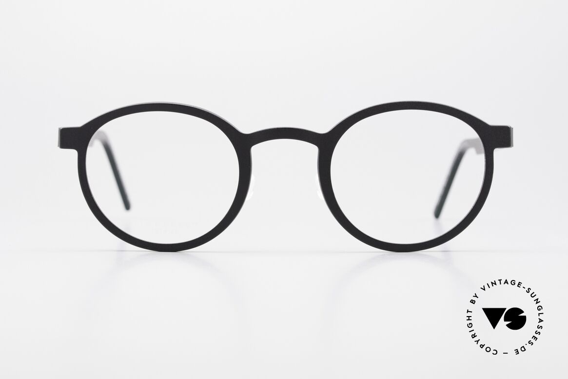 Lindberg 1014 Acetanium Runde Designer Brille Panto, zeitlose runde LINDBERG Acetanium Brille in schwarz, Passend für Herren und Damen