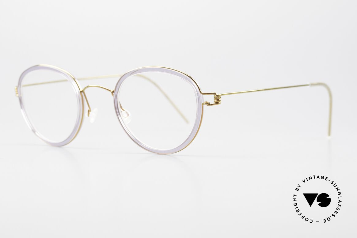 Lindberg Jackie 42 Air Titan Rim Damenbrille Panto Stil Small, markant veredelte Air Titanium Version mit Azetat-Rand, Passend für Damen