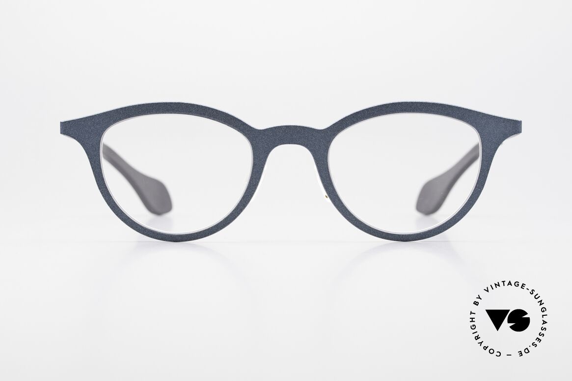 Theo Belgium Mille 21 Designer Damenbrille Rundlich, Modell mille+21 in col 764 (marineblau / navy blue), Passend für Damen