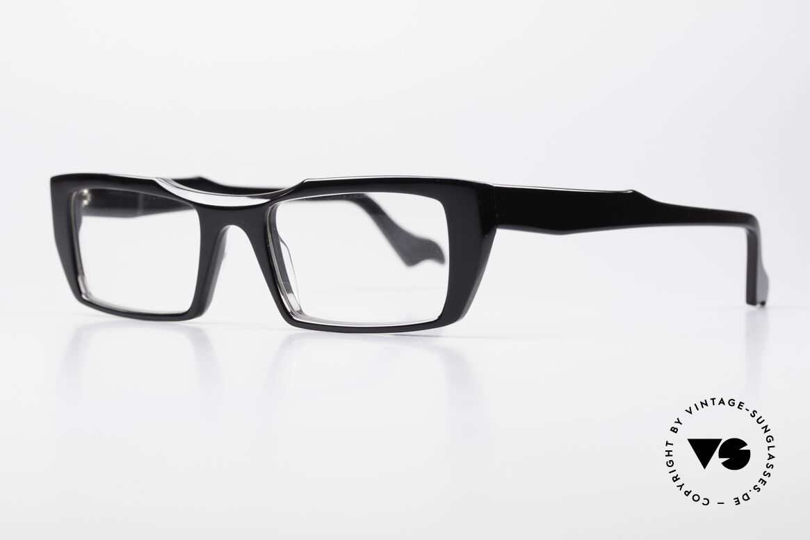 Theo Belgium Galbier Azetat Brille Damen & Herren, dennoch zeitlos, da in klassisch schwarz koloriert, Passend für Herren und Damen
