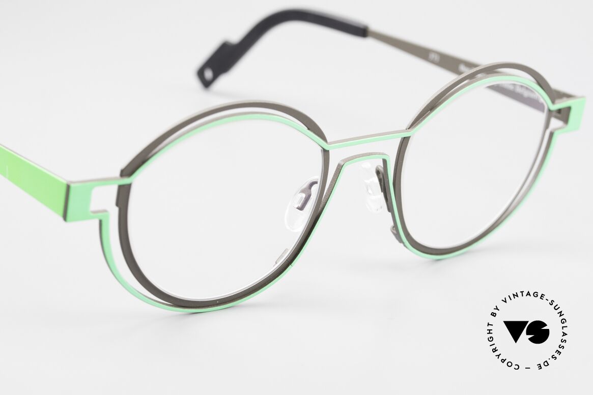 Theo Belgium Tracing Runde Designerbrille Unisex, ungetragen (wie alle unsere vintage Theo Brillen), Passend für Herren und Damen