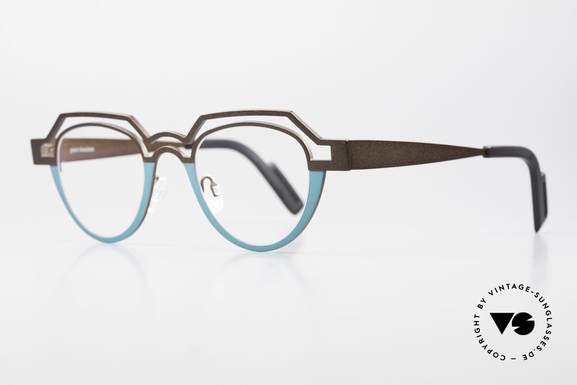 Theo Belgium Percé Panto Designerbrille Titanium, eines tolles Designerstück und echter Hingucker, Passend für Herren und Damen