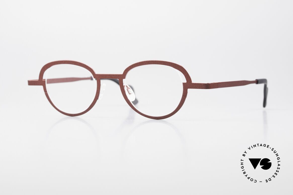 Theo Belgium Move Designerbrille Rund Metallic, THEO Unisex-Brille aus der "Shuffle" Kollektion, Passend für Herren und Damen