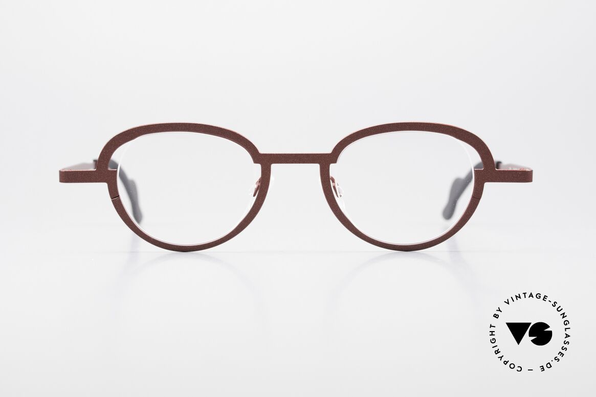Theo Belgium Move Designerbrille Rund Metallic, die Gläser sind hier sehr originell eingefasst!, Passend für Herren und Damen