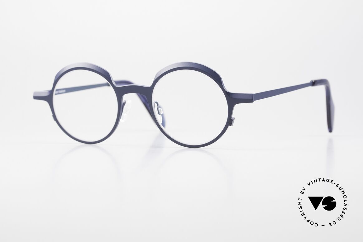 Theo Belgium Brilliant Runde Designerbrille Titan, THEO Designerbrille der "Diamond Cuts" Series, Passend für Herren und Damen