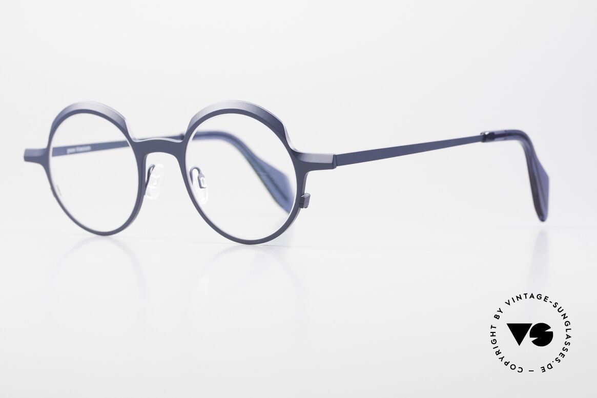 Theo Belgium Brilliant Runde Designerbrille Titanium, sehr hochwertig & komfortabel (Titan-Fassung), Passend für Herren und Damen