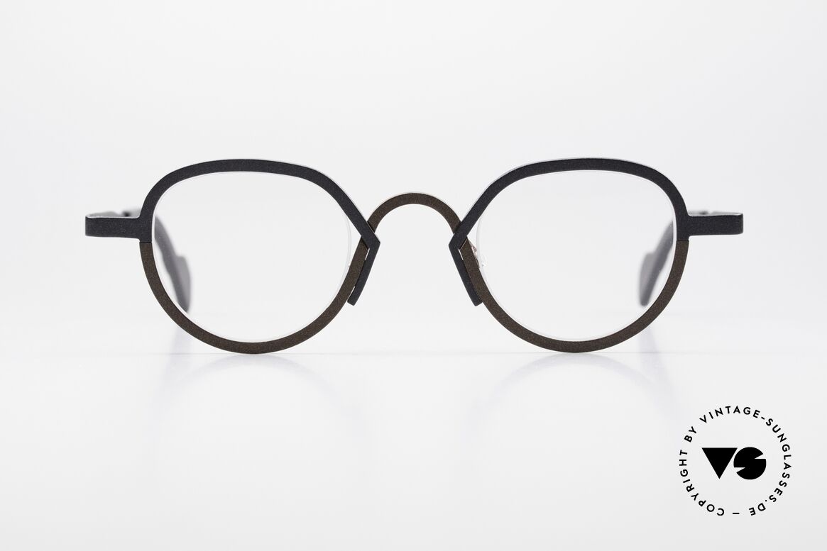 Theo Belgium Magic Mountain Runde Damenbrille Titanium, THEO Designerbrille aus der "Kamasutra" Serie, Passend für Damen