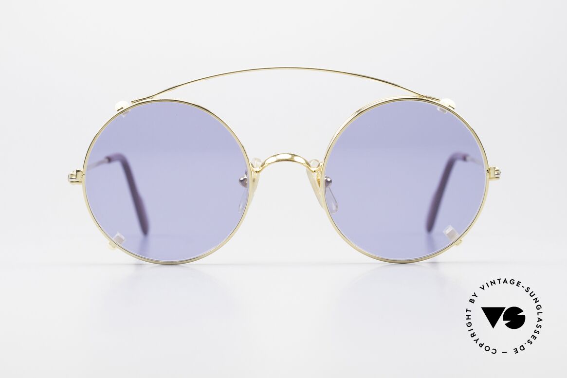 Cartier Mayfair - S Customized Mit Sonnen-Clip, kleine runde Designer-Brille in S Größe 45°20, Passend für Herren und Damen