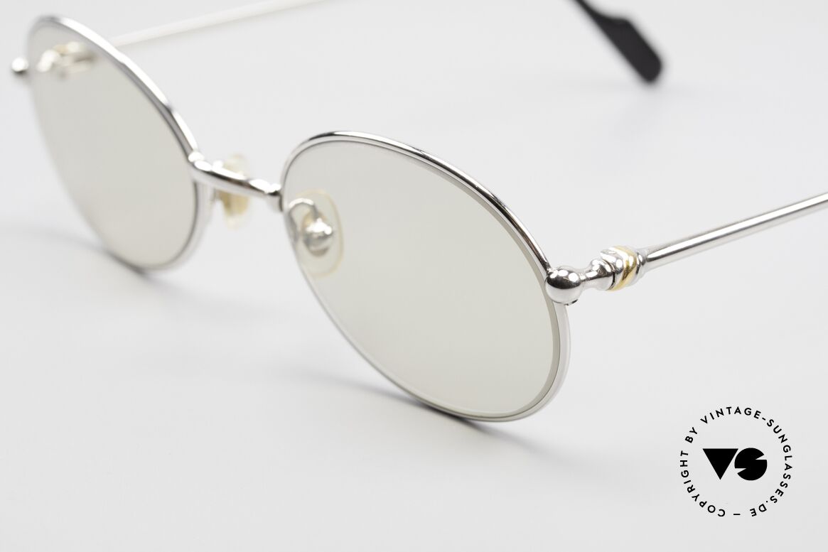 Cartier Saturne Brille Klein Oval Automatikglas, kostbare, platin-plattierte Fassung in Small Gr. 49°19, Passend für Herren und Damen