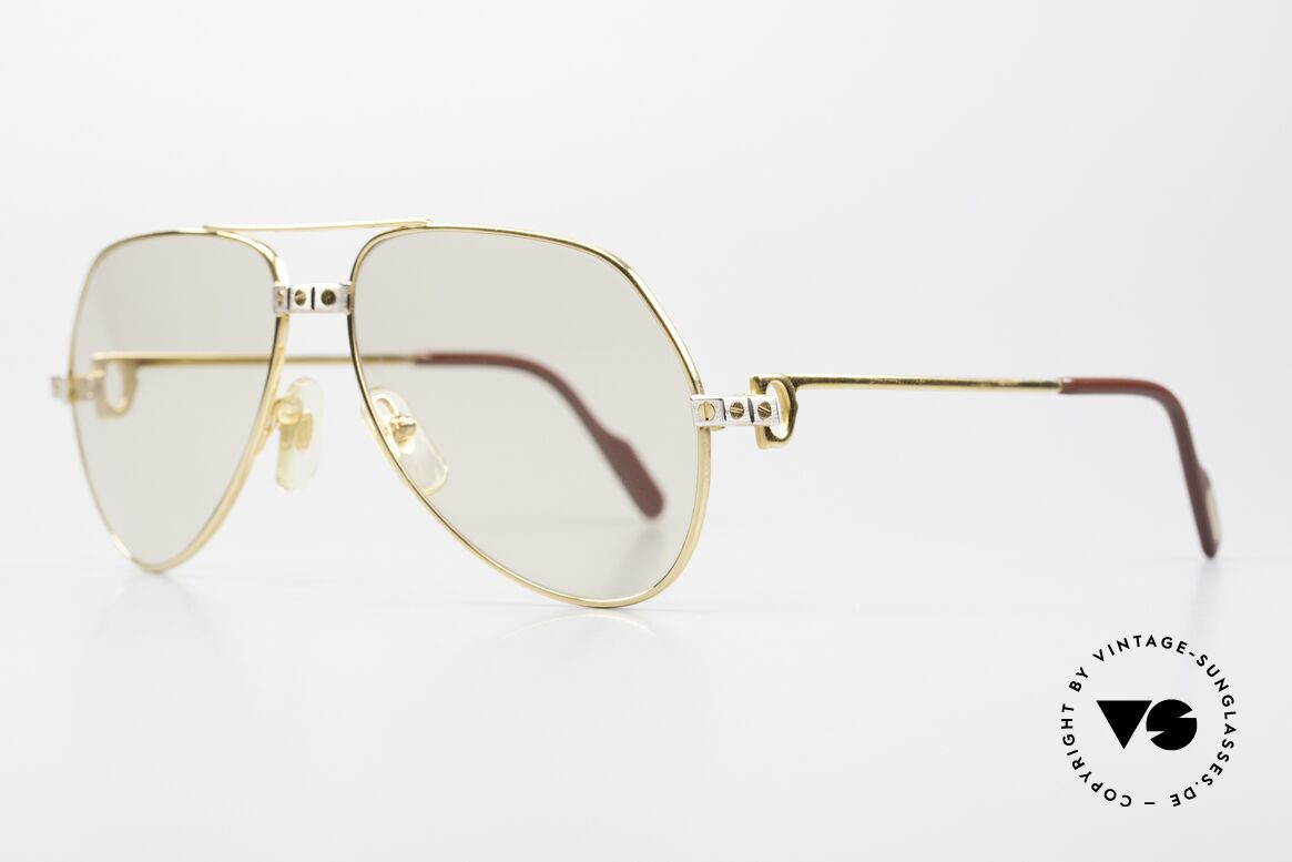 Cartier Vendome Santos - S 80er Sonnenbrille Automatikglas, Santos-Dekor (3 Schrauben): KLEINE Größe 56-14, 130, Passend für Herren und Damen