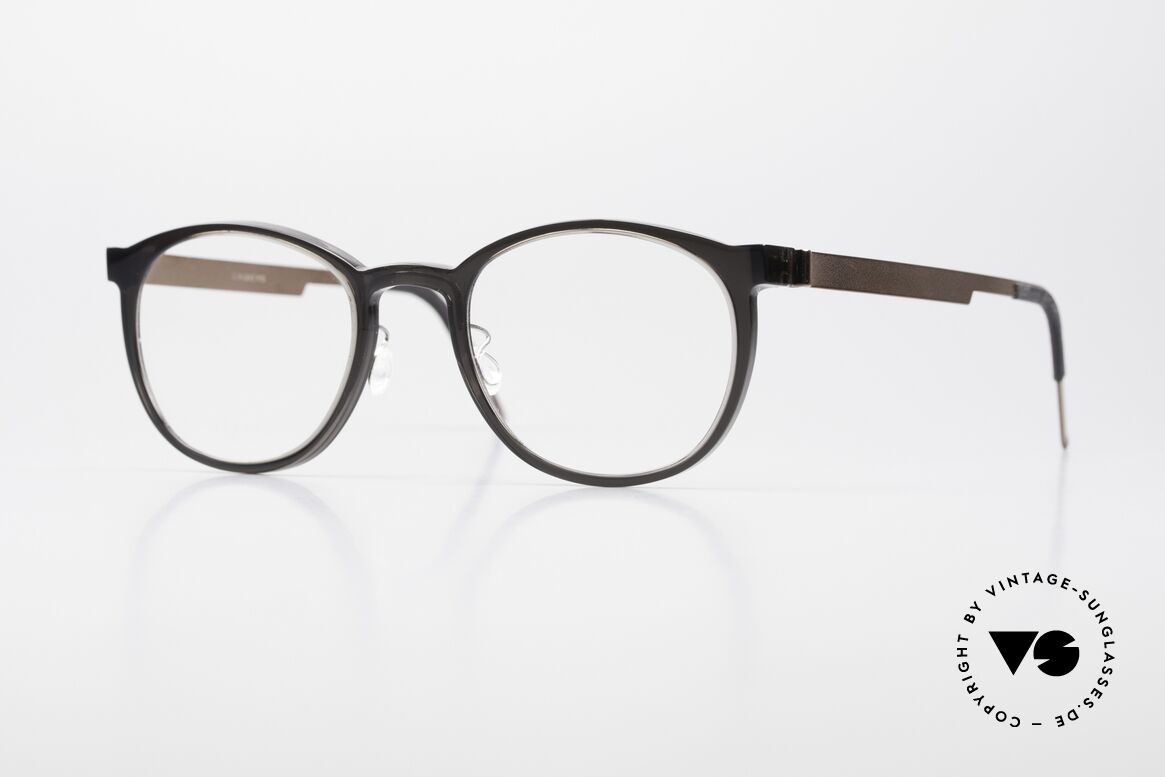 Lindberg 1032 Acetanium Unisex Designer Brille Panto, zeitlose LINDBERG Acetanium Fassung in braun-grau, Passend für Herren und Damen