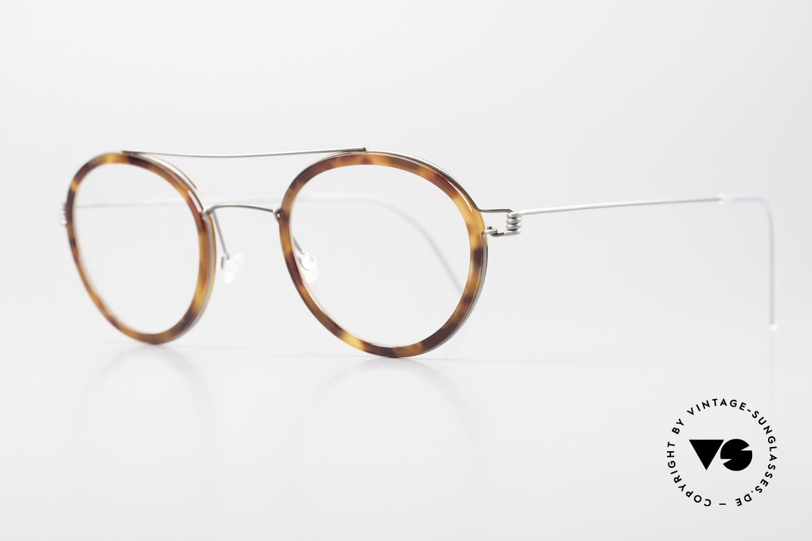Lindberg Teitur 46 Air Titan Rim Pantobrille Mit Oberbalken, Innenrand = in SCHILDPATT, Größe 46/25, Bügel 145mm, Passend für Herren und Damen