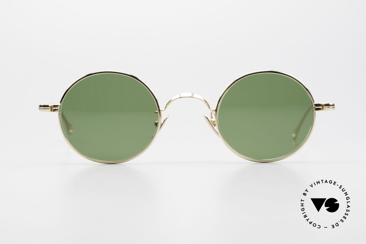 Lunor V 110 Runde Sonnenbrille Vergoldet, LUNOR = ehrliches Handwerk mit Liebe zum Detail, Passend für Herren und Damen