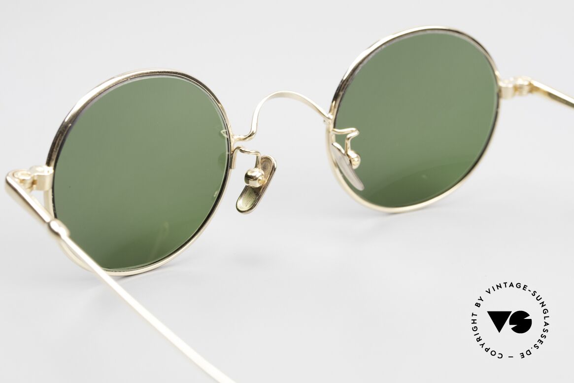 Lunor V 110 Runde Sonnenbrille Vergoldet, Größe: medium, Passend für Herren und Damen