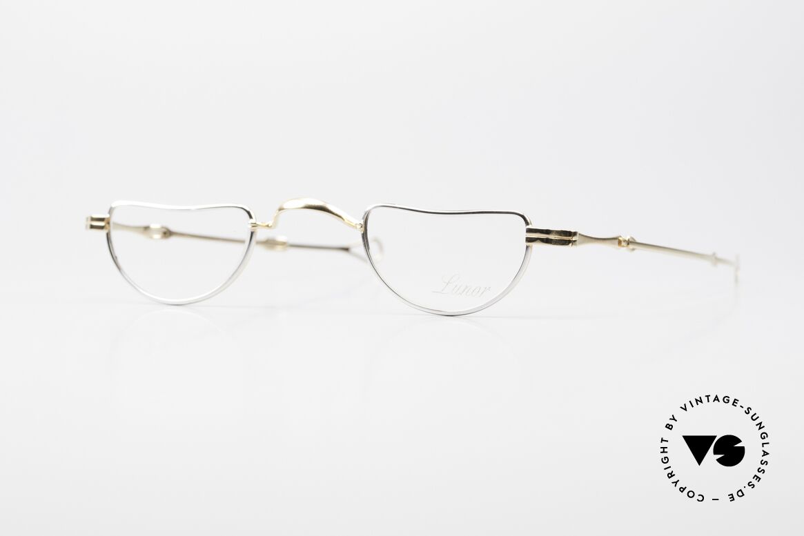 Lunor I 07 Telescopic Teleskopbrille BC Gold Platin, alte Lunor Brille, Schiebebrille bzw. Teleskopbrille, Passend für Herren und Damen