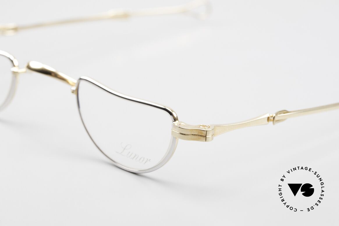 Lunor I 07 Telescopic Teleskopbrille BC Gold Platin, altes, ungetragenes LUNOR Einzelstück von ca. 1999, Passend für Herren und Damen