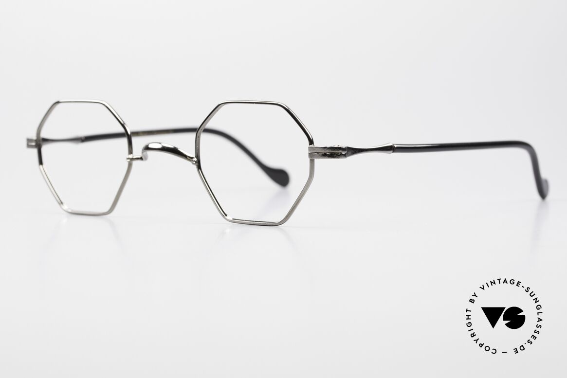 Lunor II A 11 Achteckige Fassung Gunmetal, sehr seltenes Modell "11"; achteckige Brillenfassung, Passend für Herren und Damen