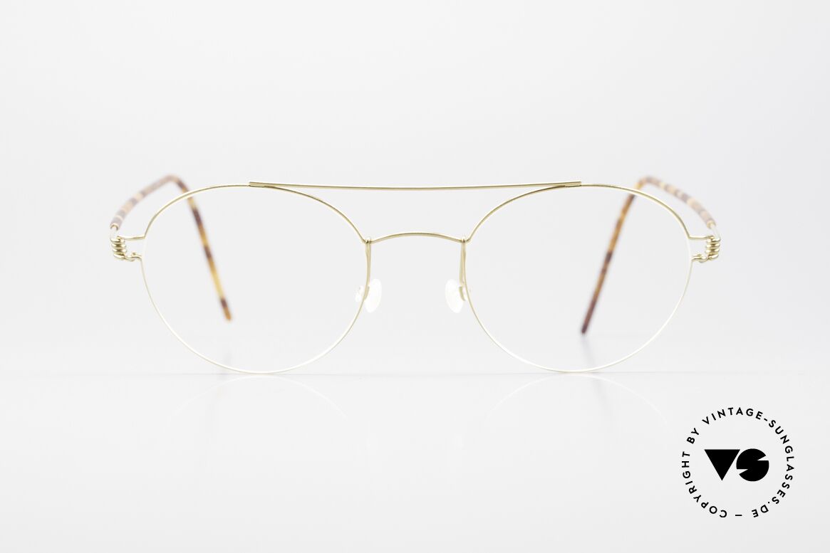 Lindberg Bruce Air Titan Rim Damenbrille Und Herrenbrille, edle Pantobrille mit Oberbalken in Color GT (gold), Passend für Herren und Damen