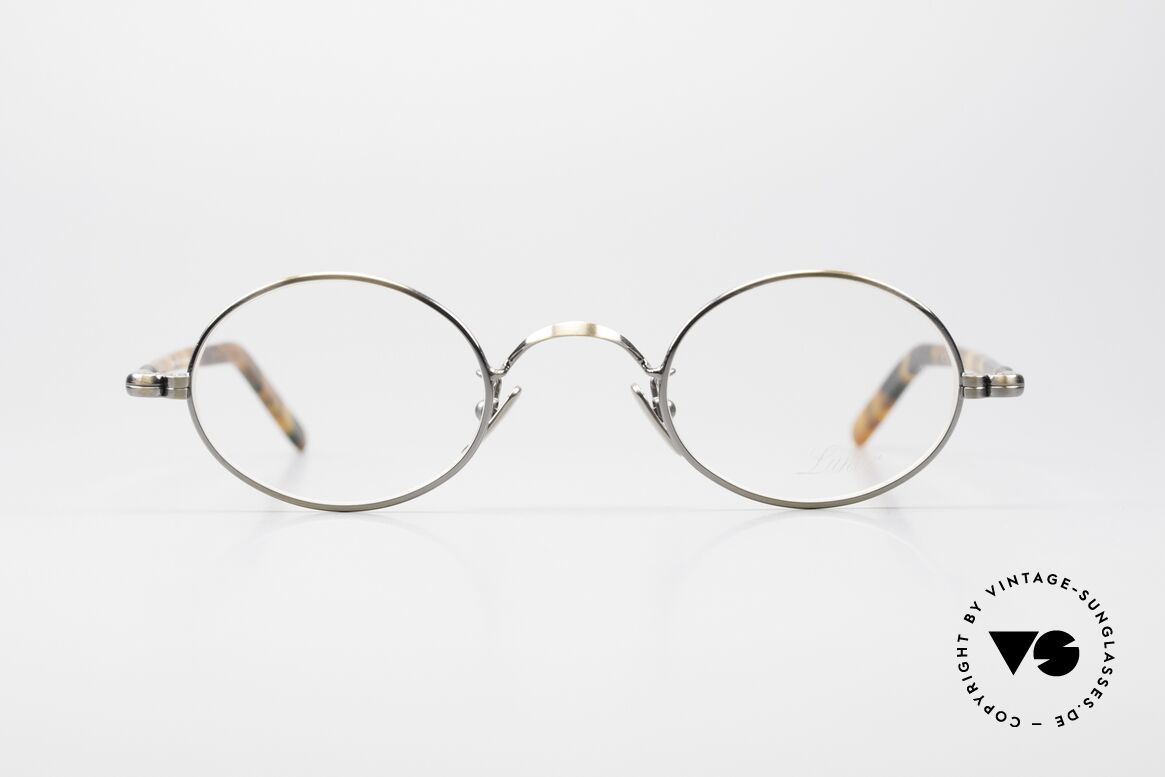 Lunor VA 100 Ovale Lunor Brille Antik Gold, Edelstahl Fassung mit Acetat-Bügeln; Antik Gold, Passend für Herren und Damen