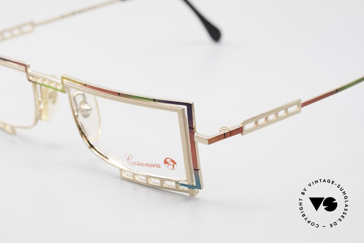 Casanova LC4 Brille Regenbogenfarben, Rahmendesign & -farbe entsprechend der "Belle Epoque", Passend für Herren und Damen