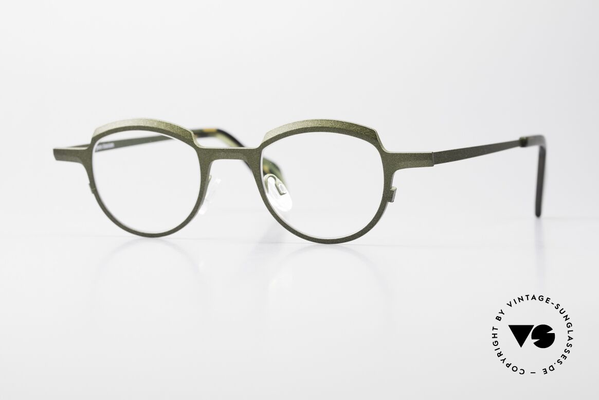 Theo Belgium Asscher Panto Designerbrille Titanium, THEO Designerbrille der "Diamond Cuts" Series, Passend für Herren und Damen