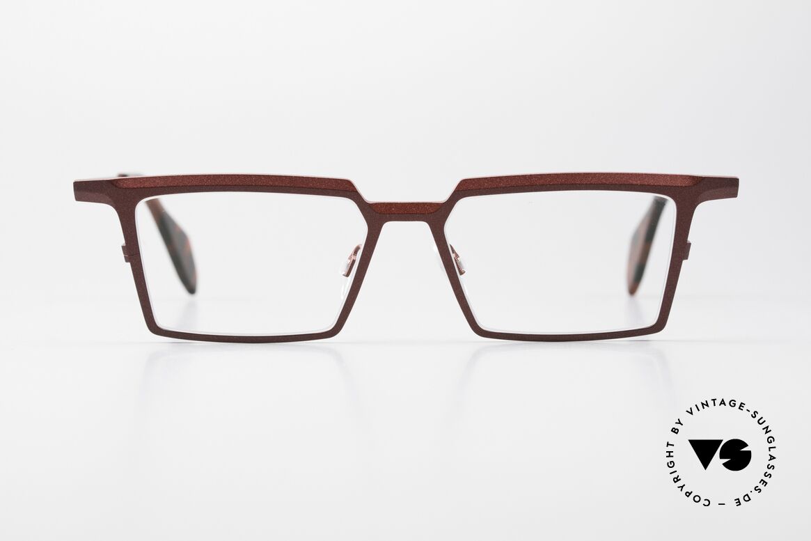 Theo Belgium Emerald Eckige Designerbrille Titanium, THEO Designerbrille der "Diamond Cuts" Series, Passend für Herren und Damen