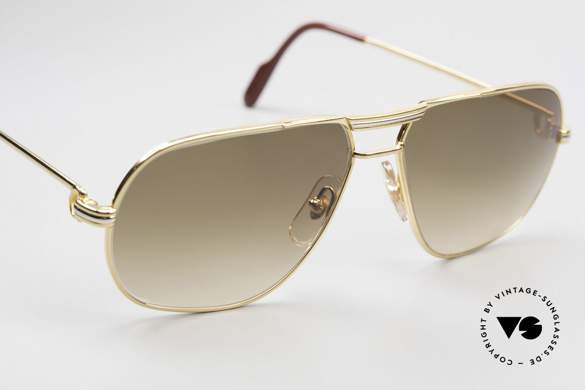 Cartier Tank - M Luxus Designer Sonnenbrille, mit neuen, extrem eleganten Gläsern in braun-Verlauf, Passend für Herren