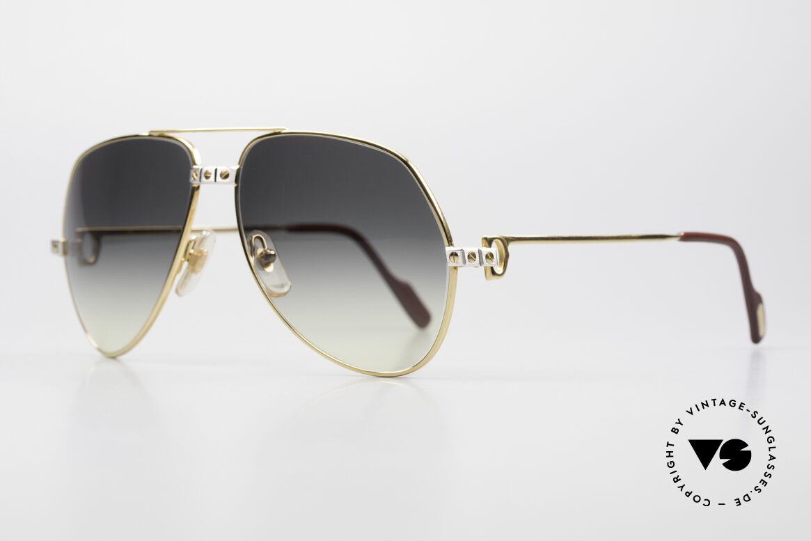 Cartier Vendome Santos - M Gläser Grau-Gelb Verlaufend, Santos-Dekor (3 Schrauben) in MEDIUM Gr. 59-14, 130, Passend für Herren und Damen