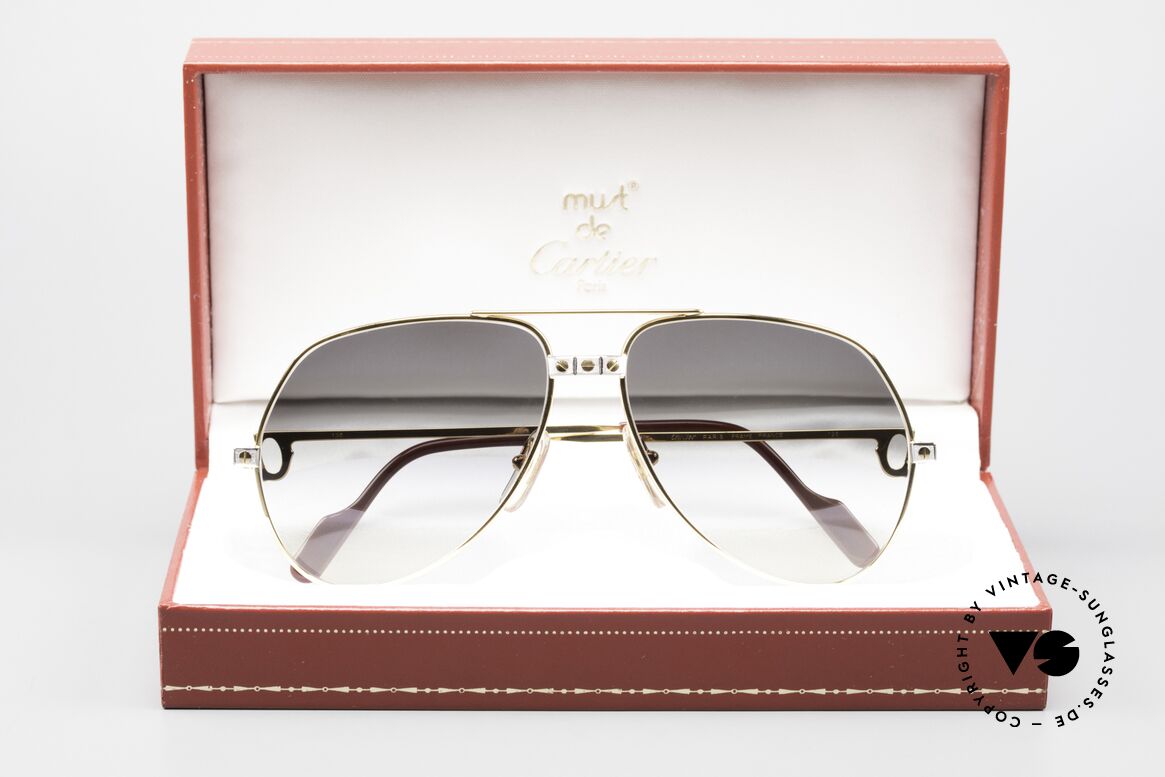 Cartier Vendome Santos - M Gläser Grau-Gelb Verlaufend, KEINE Retrobrille, sondern ein altes vintage ORIGINAL, Passend für Herren und Damen