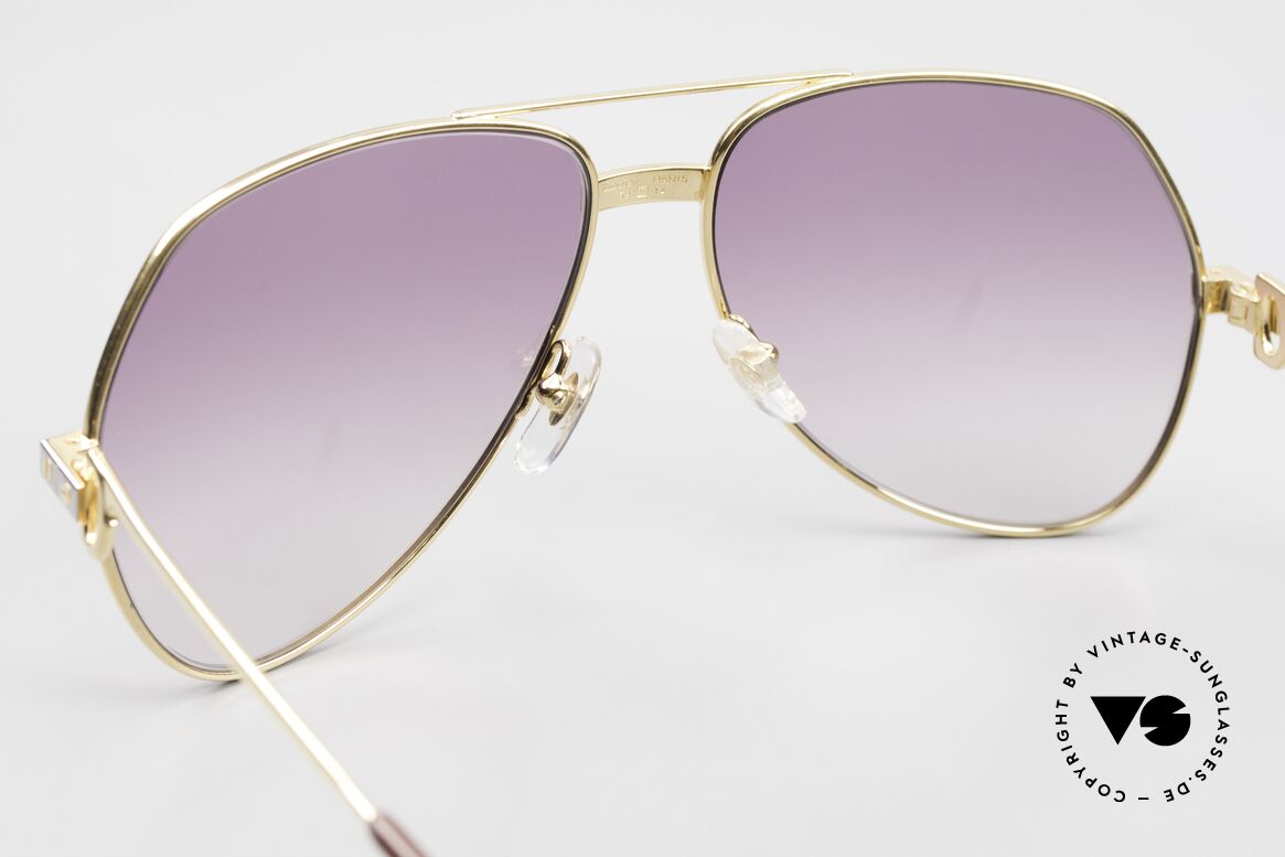 Cartier Vendome Santos - M James Bond Sonnenbrille 80er, lila Gläser und 130mm Bügel (für Bond-Girls geeignet), Passend für Herren und Damen