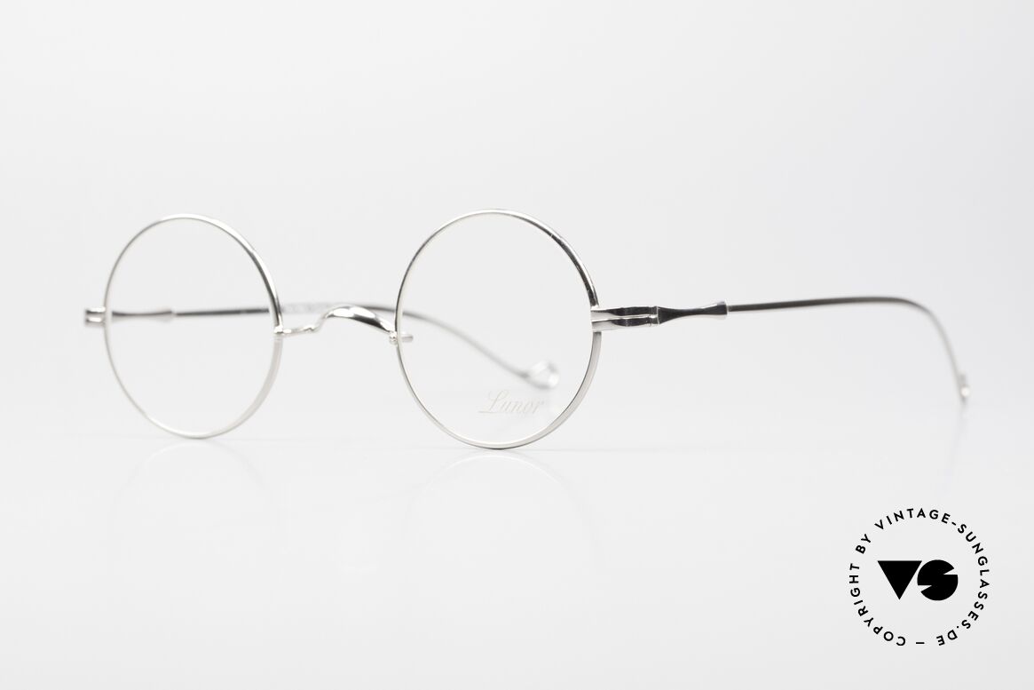 Lunor II 12 Kleine Runde Fassung Platin, die klassischste aller Brillenformen; Platin plattiert, Passend für Herren und Damen