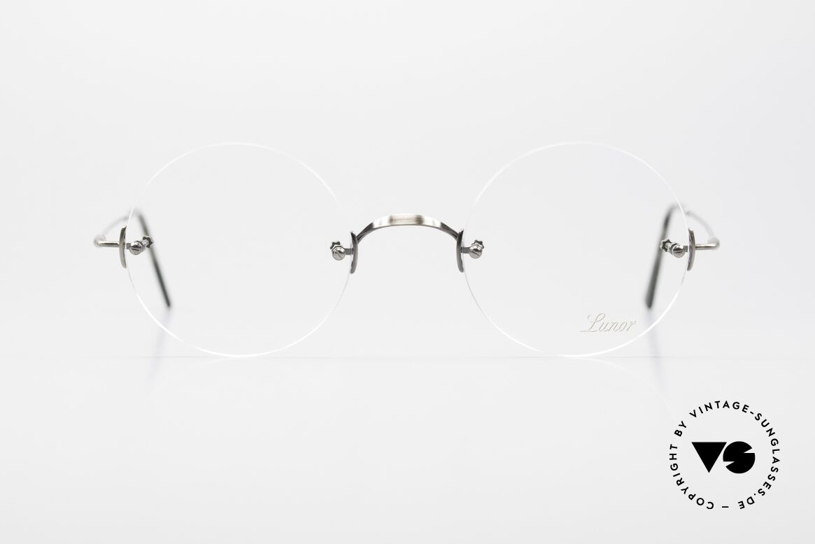 Lunor Classic Round AS Steve Jobs Brille Antik Silber, zu sehen auch auf dem Cover der Steve Jobs Biographie, Passend für Herren und Damen