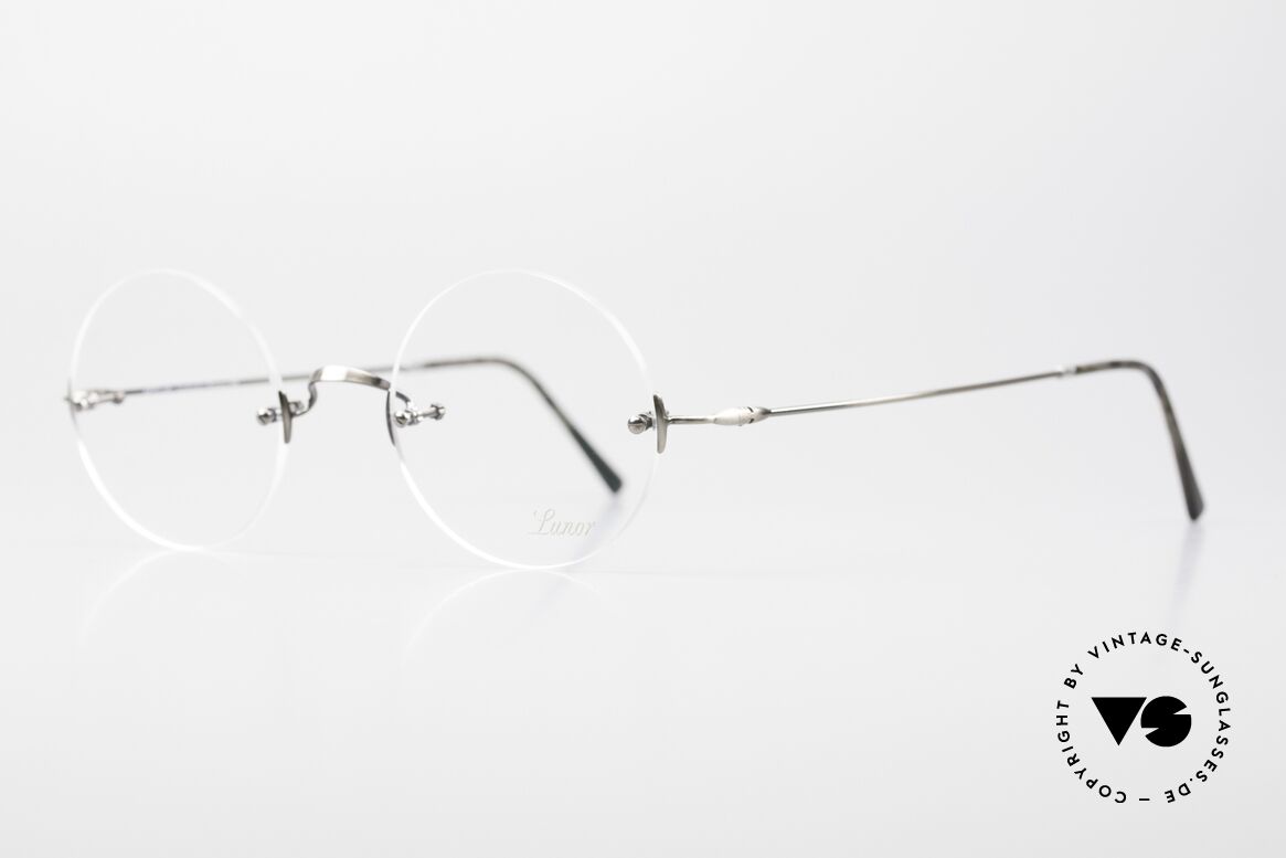 Lunor Classic Round AS Steve Jobs Brille Antik Silber, ungetragen, Lieferung mit original Hart-Etui von Lunor, Passend für Herren und Damen