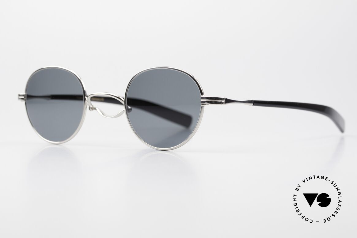 Lunor Swing A 32 Panto Asiatische Variante Kleiner Steg, kostbare, Platin-plattierte Fassung mit Acetat-Bügeln, Passend für Herren und Damen
