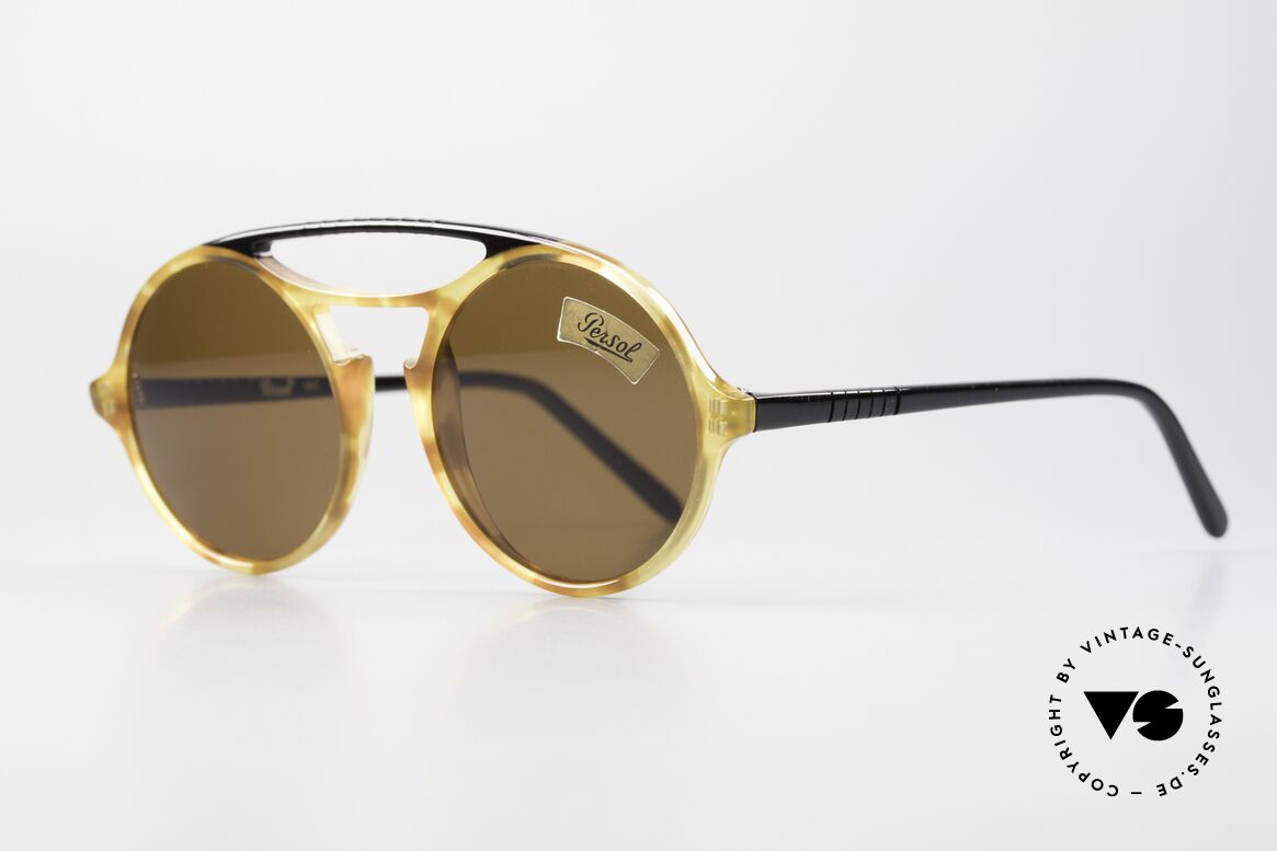 Persol 650 Ratti Runde 80er Sonnenbrille Unisex, Top-Verarbeitung (100% UV) und Tragekomfort, Passend für Herren und Damen