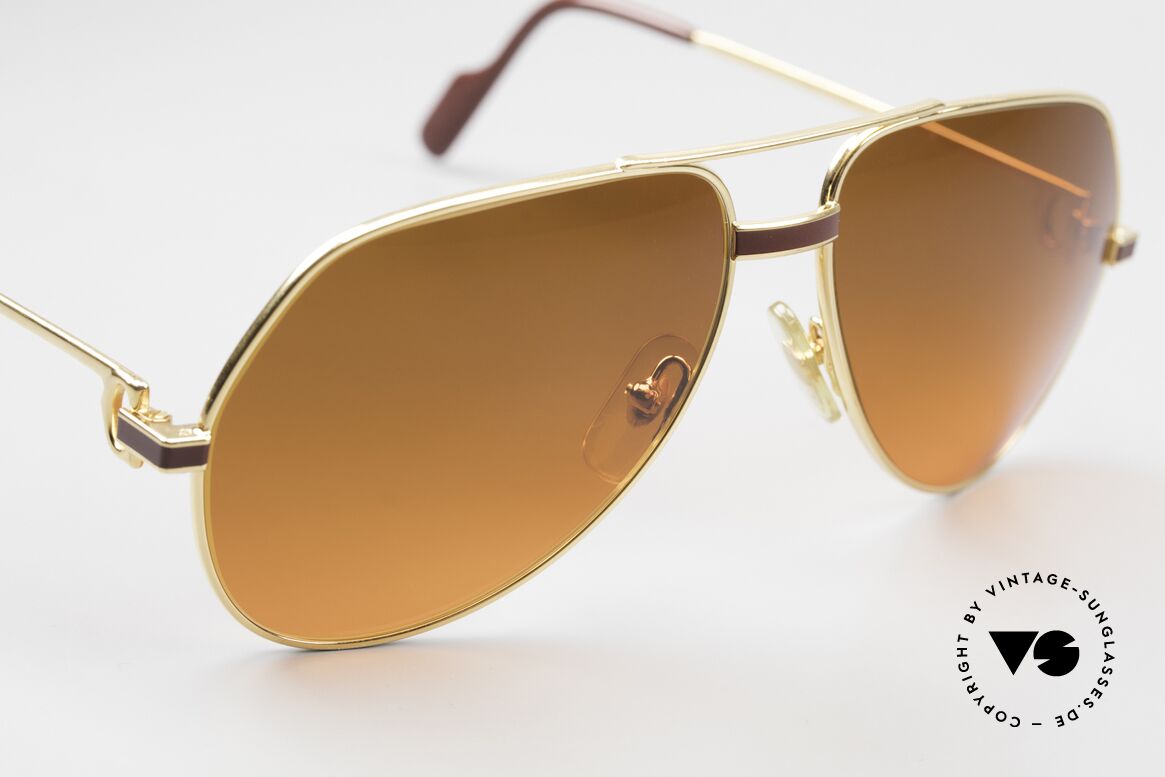 Cartier Vendome Laque - M Luxus Sonnenbrille Aviator, toller Farbverlauf wie ein Sonnenuntergang / Abendrot, Passend für Herren und Damen