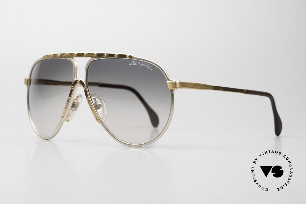 Alpina M1 80er Kult Vintage Sonnenbrille, Top-Qualität (VERGOLDET; made in W.Germany), Passend für Herren und Damen