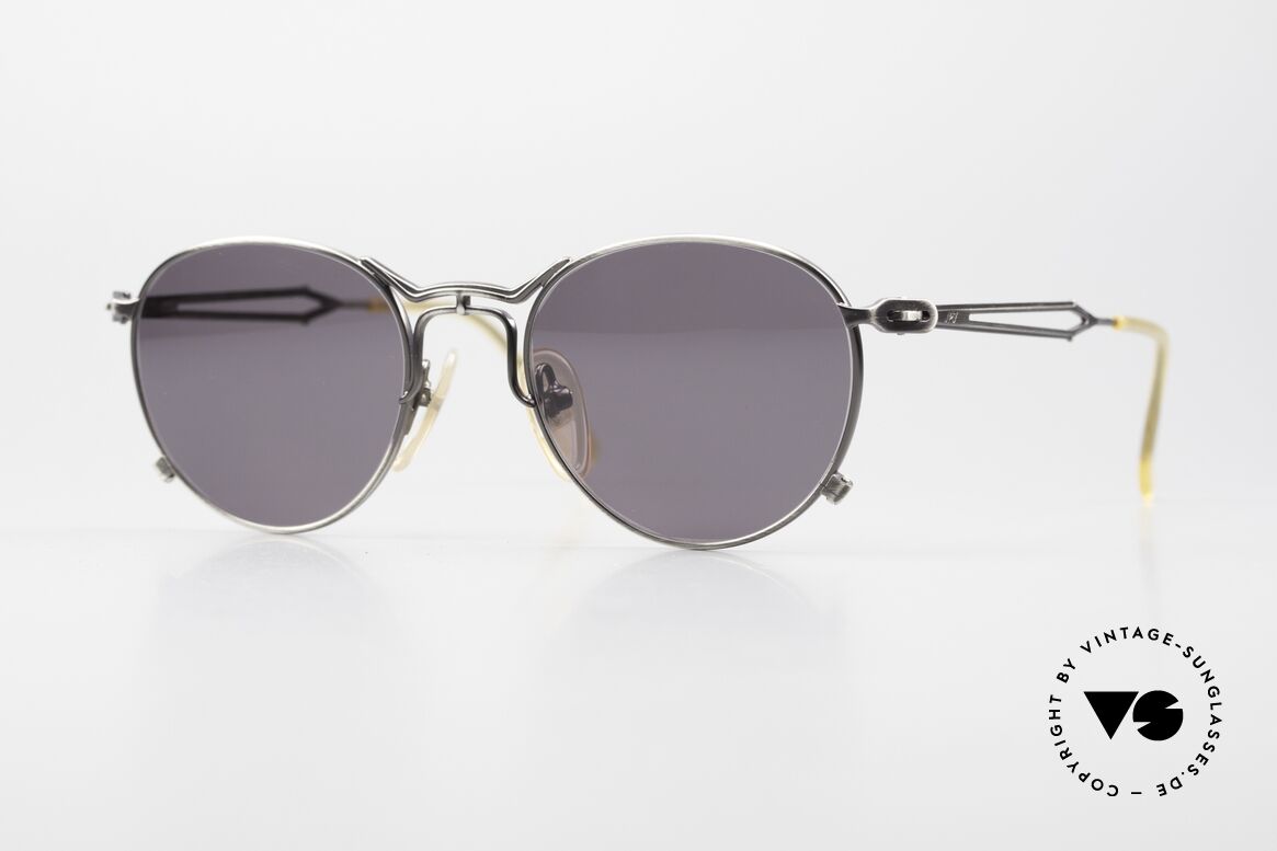 Jean Paul Gaultier 55-2177 90er Fassung In Antik Silber, außergewöhnliche vintage J.P.G Designersonnenbrille, Passend für Herren und Damen