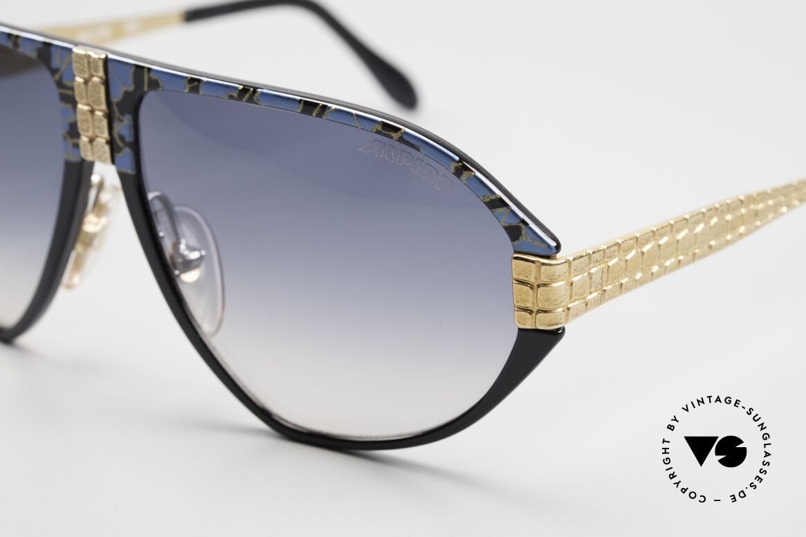 Alpina MC1 80er Monte Carlo Sonnenbrille, extrem hochwertige Verzierungen & VERGOLDET, Passend für Herren und Damen