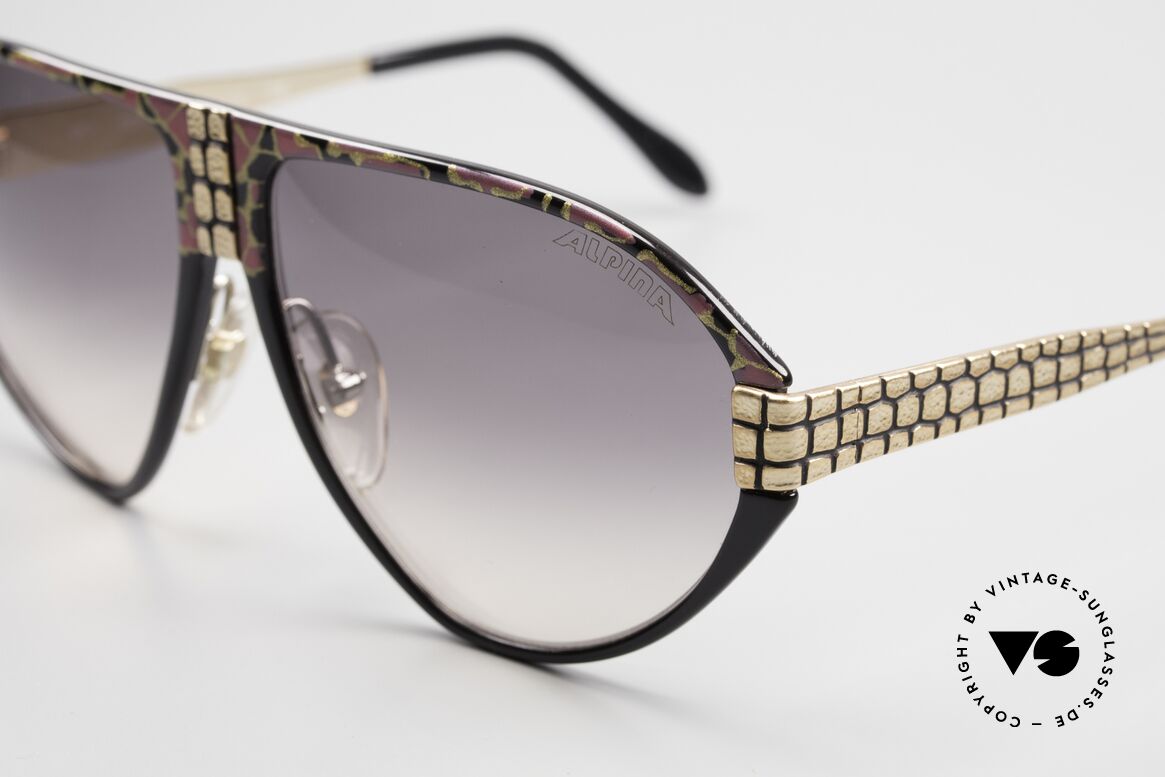Alpina MC1 Monte Carlo Sonnenbrille 80er, extrem hochwertige Verzierungen & VERGOLDET, Passend für Herren und Damen