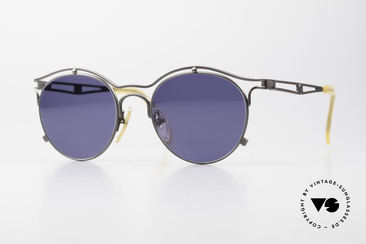 Jean Paul Gaultier 56-2174 Panto Stil 90er Sonnenbrille, zeitlose Gaultier Designersonnenbrille aus den 90ern, Passend für Herren und Damen