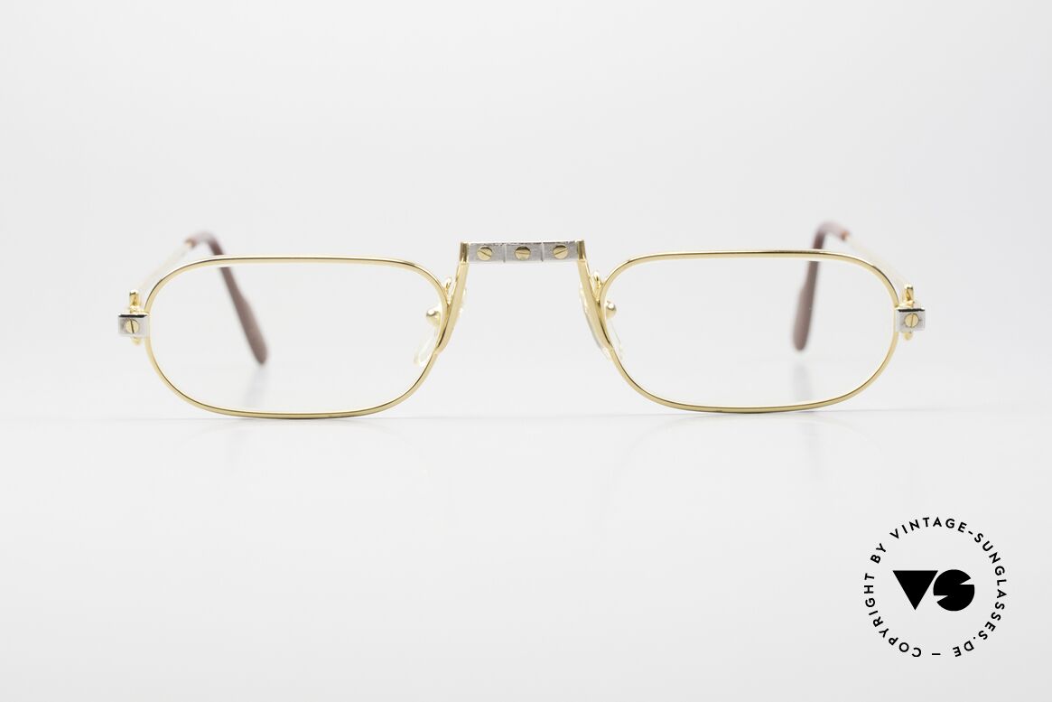 Cartier Demi Lune Santos Limitierte Luxus Lesebrille 80er, Demi Lune = die berühmte Luxus-Lesebrille von Cartier, Passend für Herren
