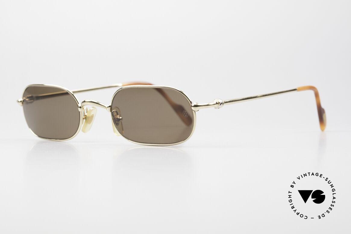 Cartier Orfy 90er Sonnenbrille Eckig Unisex, leichter flexibler Rahmen für höchsten Tragekomfort, Passend für Herren und Damen